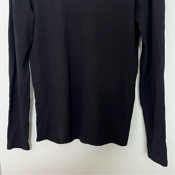 Guess Sweater Womens Small Black Rib-Knit Long Sleeve Turtle Neck Viscose Blend - Picture 3 of 13